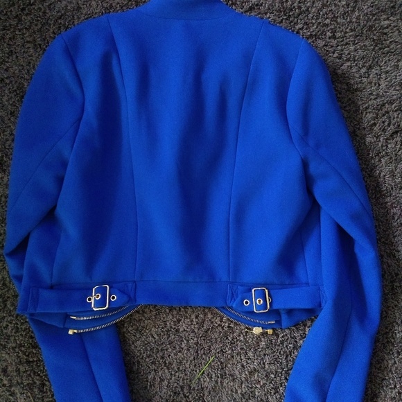 Xoxo Blue jacket w/ gold zippers. - Picture 3 of 5